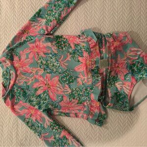 Lilly Pulitzer Kids Swim Set - Pink and Green Floral